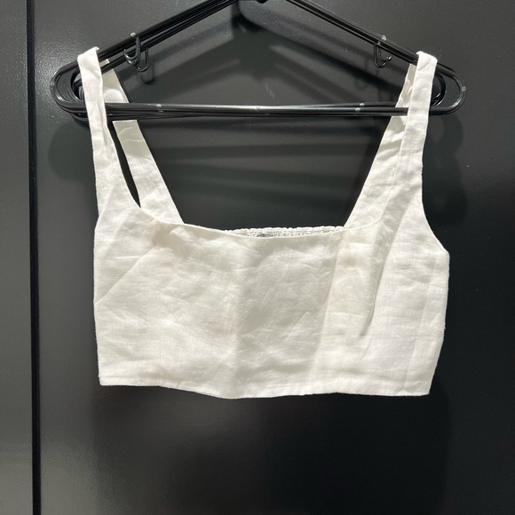 Reformation Palm Linen Two Piece in White, Size M - Picture 2 of 4